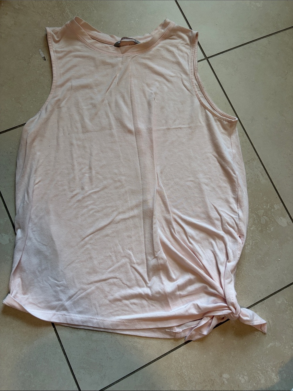 Athleta Pale Pink Tie-Hem Muscle Tank